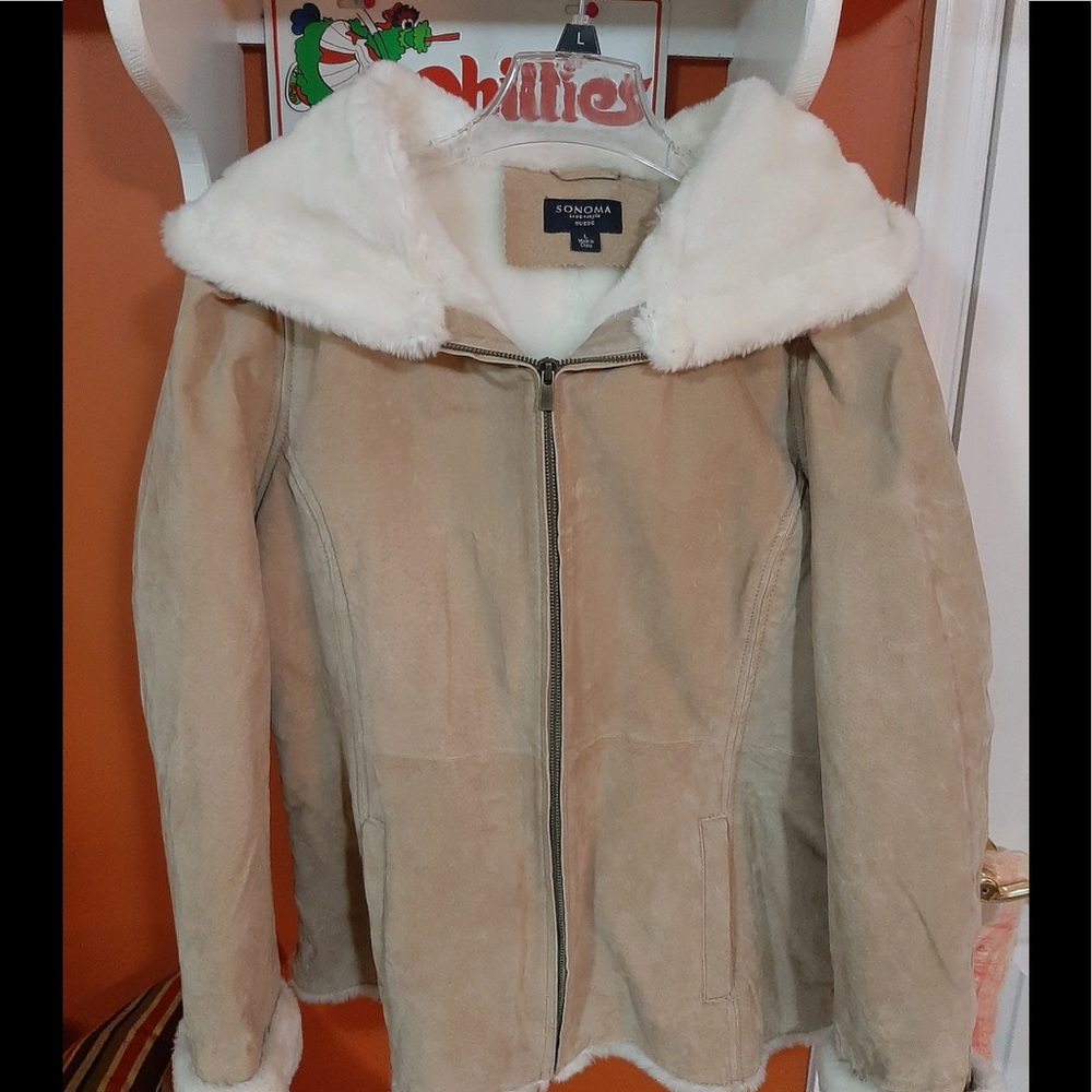 Women's Large Sonoma Leather Suede Coat